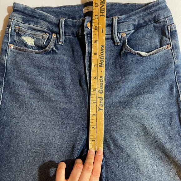 Good American Good Waist Raw Hem Distressed Skinny Jeans Size 8/29 - Picture 7 of 8